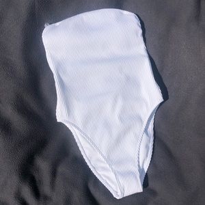 White Hollister one piece swimsuit with straps